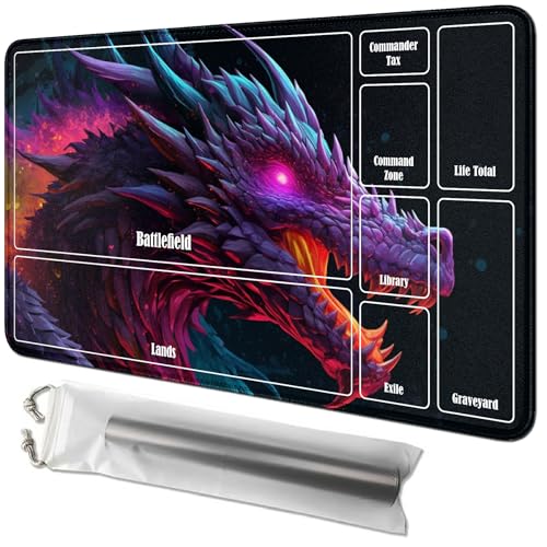 RWUTYTIUL Purple Dragon Karten-Spielmatte, 61 x 35,6 cm, mit Playmat-Schlauchtasche, Kartenspiel-Spielmatte mit Zonen, Kommandantendeckbrett, MTG, RPG, CCG, TCG, Kartenspiel, Schreibtischmatten für RWUTYTIUL Purple Dragon Karten-Spielmatte, 61 x 35,6 cm, mit Playmat-Schlauchtasche, Kartenspiel-Spielmatte mit Zonen, Kommandantendeckbrett, MTG, RPG, CCG, TCG, Kartenspiel, Schreibtischmatten für von RWUTYTIUL