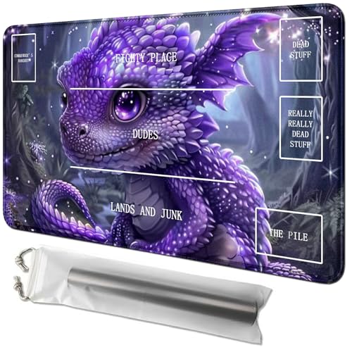 RWUTYTIUL Purple Dragon Karten-Spielmatte, 61 x 35,6 cm, mit Playmat-Schlauchtasche, Kartenspiel-Spielmatte mit Zonen, Kommandantendeckbrett, MTG, RPG, CCG, TCG, Kartenspiel, Schreibtischmatten für RWUTYTIUL Purple Dragon Karten-Spielmatte, 61 x 35,6 cm, mit Playmat-Schlauchtasche, Kartenspiel-Spielmatte mit Zonen, Kommandantendeckbrett, MTG, RPG, CCG, TCG, Kartenspiel, Schreibtischmatten für von RWUTYTIUL