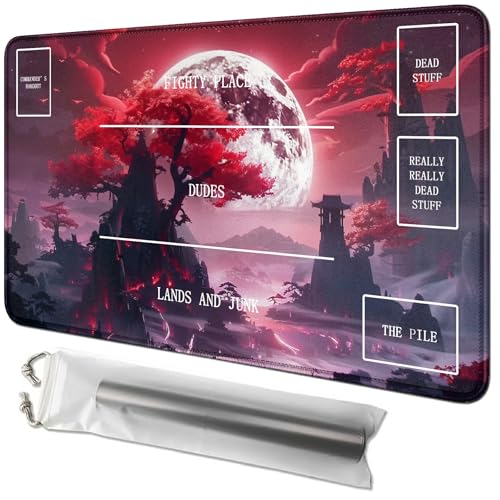 RWUTYTIUL Red Village Karten-Spielmatte, 61 x 35,6 cm, mit Tube-Tasche, Kartenspiel-Spielmatte mit Zonen, Kommandanten-Deckbrett, MTG, RPG, CCG, TCG, Kartenspiel, Schreibtischmatten für Anfänger RWUTYTIUL Red Village Karten-Spielmatte, 61 x 35,6 cm, mit Tube-Tasche, Kartenspiel-Spielmatte mit Zonen, Kommandanten-Deckbrett, MTG, RPG, CCG, TCG, Kartenspiel, Schreibtischmatten für Anfänger von RWUTYTIUL
