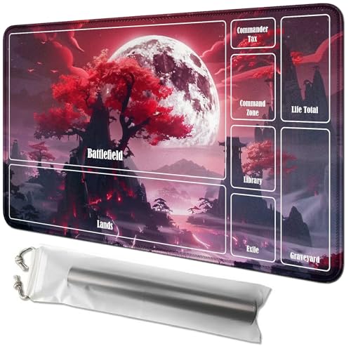 RWUTYTIUL Red Village Karten-Spielmatte, 61 x 35,6 cm, mit Tube-Tasche, Kartenspiel-Spielmatte mit Zonen, Kommandanten-Deckbrett, MTG, RPG, CCG, TCG, Kartenspiel, Schreibtischmatten für Anfänger RWUTYTIUL Red Village Karten-Spielmatte, 61 x 35,6 cm, mit Tube-Tasche, Kartenspiel-Spielmatte mit Zonen, Kommandanten-Deckbrett, MTG, RPG, CCG, TCG, Kartenspiel, Schreibtischmatten für Anfänger von RWUTYTIUL