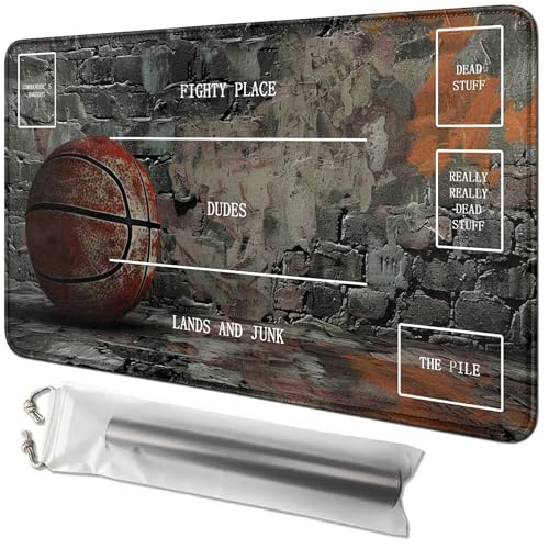 RWUTYTIUL Retro-Basketballkarten-Spielmatte, 61 x 35,6 cm, mit Tube-Tasche, Kartenspiel, Spielmatte mit Zonen, Kommandantendeckbrett, MTG, RPG, CCG, TCG, Kartenspiel, Schreibtischmatten für Anfänger RWUTYTIUL Retro-Basketballkarten-Spielmatte, 61 x 35,6 cm, mit Tube-Tasche, Kartenspiel, Spielmatte mit Zonen, Kommandantendeckbrett, MTG, RPG, CCG, TCG, Kartenspiel, Schreibtischmatten für Anfänger von RWUTYTIUL