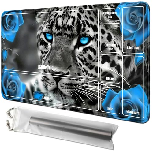 RWUTYTIUL Rose Tigers Karten-Spielmatte, 61 x 35,6 cm, mit Tube-Tasche, Kartenspiel-Spielmatte mit Zonen, Commander-Deckbrett, MTG, RPG, CCG, TCG, Kartenspiel, Schreibtischmatten für Anfänger RWUTYTIUL Rose Tigers Karten-Spielmatte, 61 x 35,6 cm, mit Tube-Tasche, Kartenspiel-Spielmatte mit Zonen, Commander-Deckbrett, MTG, RPG, CCG, TCG, Kartenspiel, Schreibtischmatten für Anfänger von RWUTYTIUL