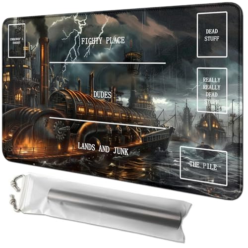 RWUTYTIUL Sailor Card Playmat 61 x 35,6 cm mit Schlauchtasche, Kartenspielmatte mit Zonen, Commander-Deckbrett, MTG, RPG, CCG, TCG, Kartenspiel, Schreibtischmatten für Anfänger von RWUTYTIUL