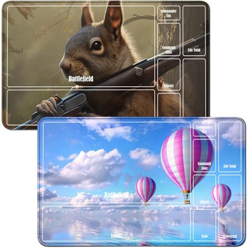 RWUTYTIUL Spielmatte für Ballon, MTG-Karte, Spielmatte und Eichhörnchen, 2-teiliges Set, 61 x 35,6 cm, genähte Spielmatte für Commander-Board, TCG, RPG, CCG, Spielmatte für Kartenspiel, Spielzubehör RWUTYTIUL Spielmatte für Ballon, MTG-Karte, Spielmatte und Eichhörnchen, 2-teiliges Set, 61 x 35,6 cm, genähte Spielmatte für Commander-Board, TCG, RPG, CCG, Spielmatte für Kartenspiel, Spielzubehör von RWUTYTIUL