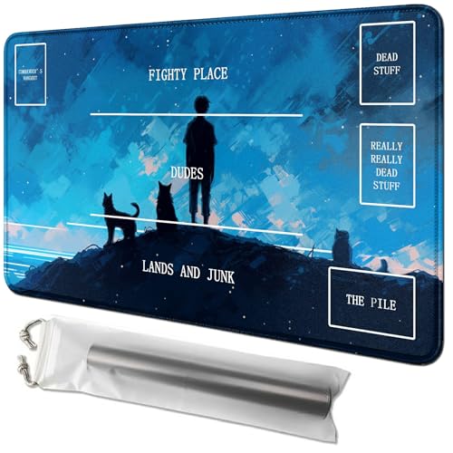 RWUTYTIUL Spielmatte für Jungen und Haustiere, 61 x 35,6 cm, mit Schlauchtasche, Kartenspielmatte mit Zonen, Kommandantendeckbrett, MTG, RPG, CCG, TCG, Kartenspiel, Schreibtischunterlage für Anfänger RWUTYTIUL Spielmatte für Jungen und Haustiere, 61 x 35,6 cm, mit Schlauchtasche, Kartenspielmatte mit Zonen, Kommandantendeckbrett, MTG, RPG, CCG, TCG, Kartenspiel, Schreibtischunterlage für Anfänger von RWUTYTIUL