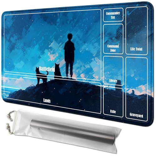 RWUTYTIUL Spielmatte für Jungen und Haustiere, 61 x 35,6 cm, mit Schlauchtasche, Kartenspielmatte mit Zonen, Kommandantendeckbrett, MTG, RPG, CCG, TCG, Kartenspiel, Schreibtischunterlage für Anfänger RWUTYTIUL Spielmatte für Jungen und Haustiere, 61 x 35,6 cm, mit Schlauchtasche, Kartenspielmatte mit Zonen, Kommandantendeckbrett, MTG, RPG, CCG, TCG, Kartenspiel, Schreibtischunterlage für Anfänger von RWUTYTIUL