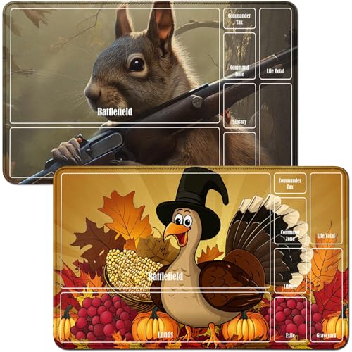 RWUTYTIUL Spielmatte für Kürbisente, MTG-Karte, Spielmatte und Eichhörnchen, Spielmatte, Schreibtischunterlagen, 2-teiliges Set, 61 x 35,6 cm, genähte Spielmatte für Commander-Board, TCG, RPG, CCG RWUTYTIUL Spielmatte für Kürbisente, MTG-Karte, Spielmatte und Eichhörnchen, Spielmatte, Schreibtischunterlagen, 2-teiliges Set, 61 x 35,6 cm, genähte Spielmatte für Commander-Board, TCG, RPG, CCG von RWUTYTIUL