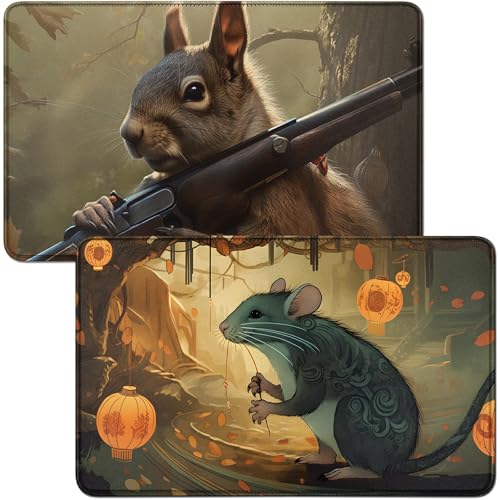 RWUTYTIUL Spielmatte für Laternenmaus, MTG-Karte, Spielmatte und Eichhörnchen, 2-teiliges Set, 61 x 35,6 cm, genähte Spielmatte für Commander-Board, TCG, RPG, CCG, Spielmatte für Kartenspiel RWUTYTIUL Spielmatte für Laternenmaus, MTG-Karte, Spielmatte und Eichhörnchen, 2-teiliges Set, 61 x 35,6 cm, genähte Spielmatte für Commander-Board, TCG, RPG, CCG, Spielmatte für Kartenspiel von RWUTYTIUL