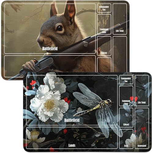 RWUTYTIUL Spielmatte für MTG-Karte, Spielmatte und Eichhörnchen, 2-teiliges Set, 61 x 35,6 cm, genähte Spielmatte für Commander-Board, TCG, RPG, CCG, Spielmatte für Kartenspiel, Spielzubehör RWUTYTIUL Spielmatte für MTG-Karte, Spielmatte und Eichhörnchen, 2-teiliges Set, 61 x 35,6 cm, genähte Spielmatte für Commander-Board, TCG, RPG, CCG, Spielmatte für Kartenspiel, Spielzubehör von RWUTYTIUL