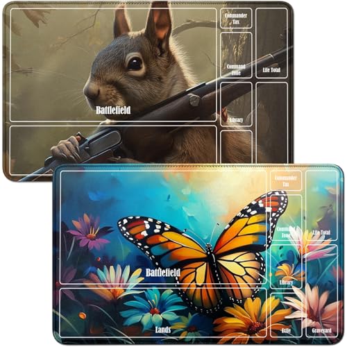 RWUTYTIUL Spielmatte für MTG-Karte, Spielmatte und Eichhörnchen, 2-teiliges Set, 61 x 35,6 cm, genähte Spielmatte für Commander-Board, TCG, RPG, CCG, Spielmatte für Kartenspiel, Spielzubehör RWUTYTIUL Spielmatte für MTG-Karte, Spielmatte und Eichhörnchen, 2-teiliges Set, 61 x 35,6 cm, genähte Spielmatte für Commander-Board, TCG, RPG, CCG, Spielmatte für Kartenspiel, Spielzubehör von RWUTYTIUL