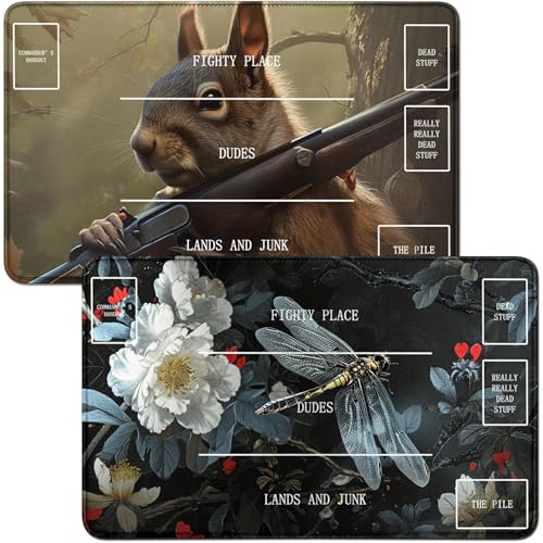 RWUTYTIUL Spielmatte für MTG-Karte, Spielmatte und Eichhörnchen, 2-teiliges Set, 61 x 35,6 cm, genähte Spielmatte für Commander-Board, TCG, RPG, CCG, Spielmatte für Kartenspiel, Spielzubehör RWUTYTIUL Spielmatte für MTG-Karte, Spielmatte und Eichhörnchen, 2-teiliges Set, 61 x 35,6 cm, genähte Spielmatte für Commander-Board, TCG, RPG, CCG, Spielmatte für Kartenspiel, Spielzubehör von RWUTYTIUL