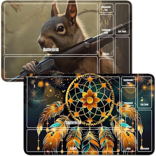 RWUTYTIUL Spielmatte für MTG-Karte, Spielmatte und Eichhörnchen, 2-teiliges Set, 61 x 35,6 cm, genähte Spielmatte für Commander-Board, TCG, RPG, CCG, Spielmatte für Kartenspiel, Spielzubehör RWUTYTIUL Spielmatte für MTG-Karte, Spielmatte und Eichhörnchen, 2-teiliges Set, 61 x 35,6 cm, genähte Spielmatte für Commander-Board, TCG, RPG, CCG, Spielmatte für Kartenspiel, Spielzubehör von RWUTYTIUL