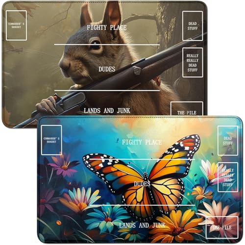 RWUTYTIUL Spielmatte für MTG-Karte, Spielmatte und Eichhörnchen, 2-teiliges Set, 61 x 35,6 cm, genähte Spielmatte für Commander-Board, TCG, RPG, CCG, Spielmatte für Kartenspiel, Spielzubehör RWUTYTIUL Spielmatte für MTG-Karte, Spielmatte und Eichhörnchen, 2-teiliges Set, 61 x 35,6 cm, genähte Spielmatte für Commander-Board, TCG, RPG, CCG, Spielmatte für Kartenspiel, Spielzubehör von RWUTYTIUL