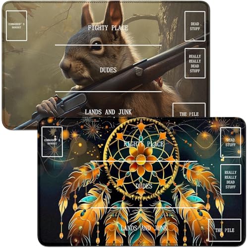RWUTYTIUL Spielmatte für MTG-Karte, Spielmatte und Eichhörnchen, 2-teiliges Set, 61 x 35,6 cm, genähte Spielmatte für Commander-Board, TCG, RPG, CCG, Spielmatte für Kartenspiel, Spielzubehör RWUTYTIUL Spielmatte für MTG-Karte, Spielmatte und Eichhörnchen, 2-teiliges Set, 61 x 35,6 cm, genähte Spielmatte für Commander-Board, TCG, RPG, CCG, Spielmatte für Kartenspiel, Spielzubehör von RWUTYTIUL