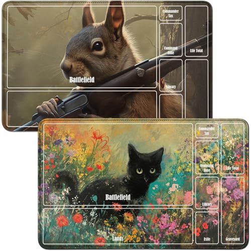 RWUTYTIUL Spielmatte für MTG-Karte, Spielmatte und Eichhörnchen, 2-teiliges Set, 61 x 35,6 cm, genähte Spielmatte für Commander-Board, TCG, RPG, CCG, Spielmatte für Kartenspiel, Spielzubehör RWUTYTIUL Spielmatte für MTG-Karte, Spielmatte und Eichhörnchen, 2-teiliges Set, 61 x 35,6 cm, genähte Spielmatte für Commander-Board, TCG, RPG, CCG, Spielmatte für Kartenspiel, Spielzubehör von RWUTYTIUL