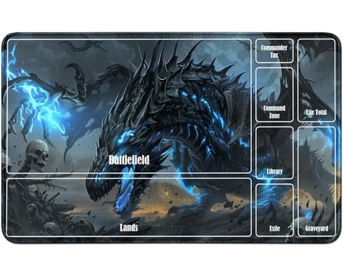 RWUTYTIUL Spielmatte für MTG-Karten, 61 x 35,6 cm, Genähte Spielmatte für Commander Board RPG CCG Game Magic The Gathering, Spielmatte für Kartenspiele, Kartenspielzubehör, Drache RWUTYTIUL Spielmatte für MTG-Karten, 61 x 35,6 cm, Genähte Spielmatte für Commander Board RPG CCG Game Magic The Gathering, Spielmatte für Kartenspiele, Kartenspielzubehör, Drache von RWUTYTIUL