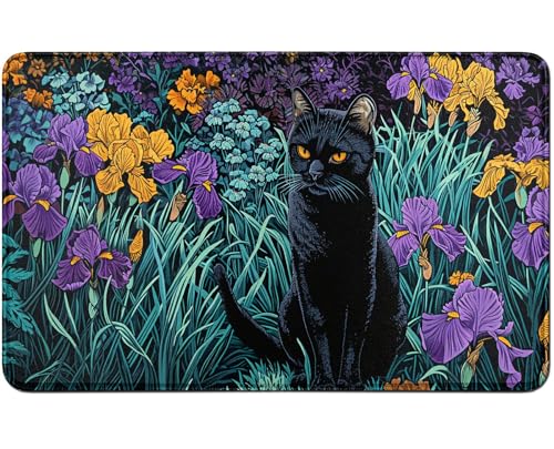 RWUTYTIUL Spielmatte für MTG-Karten, TCG Spielmatte 61 x 35,6 cm, Genähte Spielmatte für Commander Board RPG CCG Game Magic The Gathering, Spielmatte für Kartenspielzubehör, Katze RWUTYTIUL Spielmatte für MTG-Karten, TCG Spielmatte 61 x 35,6 cm, Genähte Spielmatte für Commander Board RPG CCG Game Magic The Gathering, Spielmatte für Kartenspielzubehör, Katze von RWUTYTIUL