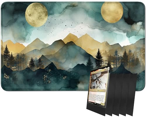 RWUTYTIUL Spielmatte für MTG-Karten und 100 Kartenhüllen, TCG Spielmatte 61 x 35,6 cm, genähte Spielmatte für Bedienfeld, RPG, CCG, Magic The Gathering, Matte, RWUTYTIUL Spielmatte für MTG-Karten und 100 Kartenhüllen, TCG Spielmatte 61 x 35,6 cm, genähte Spielmatte für Bedienfeld, RPG, CCG, Magic The Gathering, Matte, von RWUTYTIUL