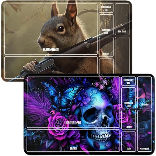 RWUTYTIUL Spielmatte für MTG-Karten und Eichhörnchen, 2 Stück, 61 x 35,6 cm, Genähte Spielmatte für Bedientafel, RPG-TCG, CCG, Spielmatte für Kartenspiele, Kartenspiel-Zubehör RWUTYTIUL Spielmatte für MTG-Karten und Eichhörnchen, 2 Stück, 61 x 35,6 cm, Genähte Spielmatte für Bedientafel, RPG-TCG, CCG, Spielmatte für Kartenspiele, Kartenspiel-Zubehör von RWUTYTIUL