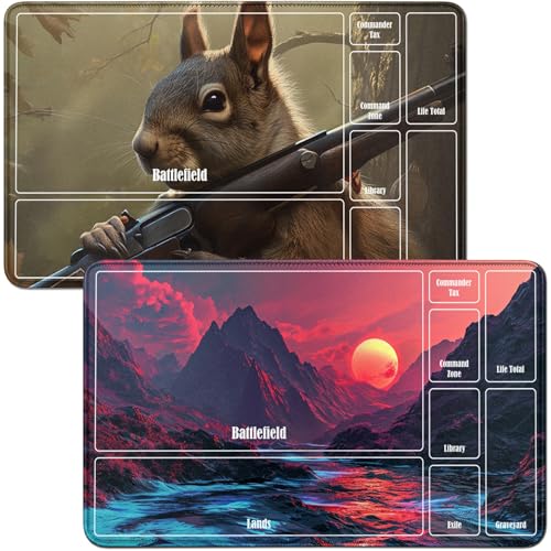 RWUTYTIUL Spielmatte für MTG-Karten und Eichhörnchen, 2 Stück, 61 x 35,6 cm, Genähte Spielmatte für Bedientafel, RPG-TCG, CCG, Spielmatte für Kartenspiele RWUTYTIUL Spielmatte für MTG-Karten und Eichhörnchen, 2 Stück, 61 x 35,6 cm, Genähte Spielmatte für Bedientafel, RPG-TCG, CCG, Spielmatte für Kartenspiele von RWUTYTIUL