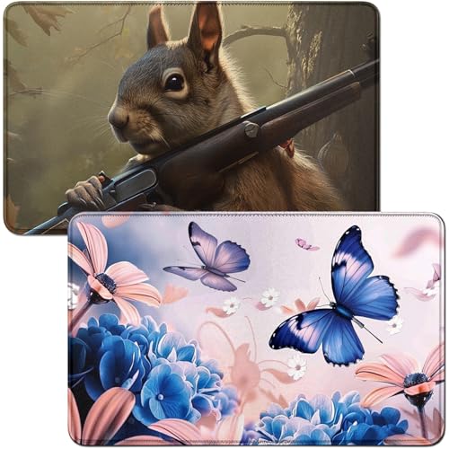 RWUTYTIUL Spielmatte für MTG-Karten und Eichhörnchen, 2 Stück, 61 x 35,6 cm, Genähte Spielmatte für Bedientafel, RPG-TCG, CCG, Spielmatte für Kartenspiele von RWUTYTIUL