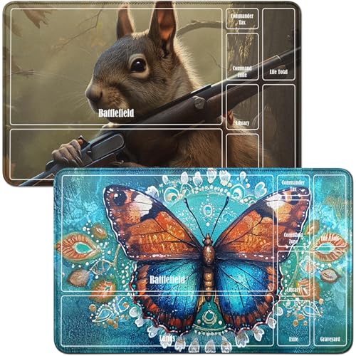 RWUTYTIUL Spielmatte für MTG-Karten und Eichhörnchen, 2 Stück, 61 x 35,6 cm, Genähte Spielmatte für Kommandantentafel, TCG, CCG, Kartenspiel-Zubehör RWUTYTIUL Spielmatte für MTG-Karten und Eichhörnchen, 2 Stück, 61 x 35,6 cm, Genähte Spielmatte für Kommandantentafel, TCG, CCG, Kartenspiel-Zubehör von RWUTYTIUL