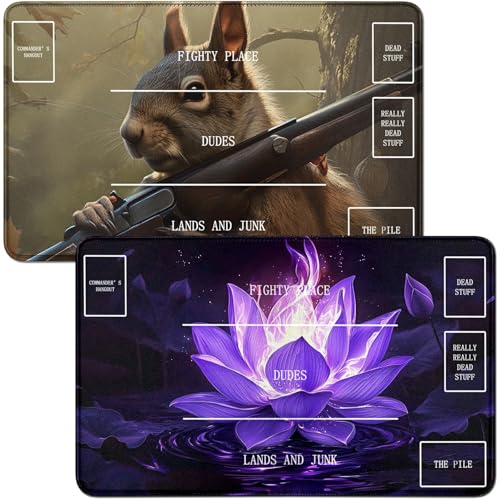 RWUTYTIUL Spielmatte für MTG-Karten und Eichhörnchen, violetter Lotusblüte, 61 x 35,6 cm, Spielmatte für Befehlstafel, RPG, CCG, Spielmatte für Spiele RWUTYTIUL Spielmatte für MTG-Karten und Eichhörnchen, violetter Lotusblüte, 61 x 35,6 cm, Spielmatte für Befehlstafel, RPG, CCG, Spielmatte für Spiele von RWUTYTIUL