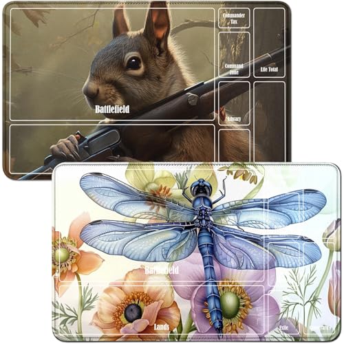 RWUTYTIUL Spielmatte für MTG-Karten und violette Eichhörnchen, 2 Stück, 61 x 35,6 cm, genähte Spielmatte für Kommandantentafel, TCG, CCG, Kartenspiel-Zubehör RWUTYTIUL Spielmatte für MTG-Karten und violette Eichhörnchen, 2 Stück, 61 x 35,6 cm, genähte Spielmatte für Kommandantentafel, TCG, CCG, Kartenspiel-Zubehör von RWUTYTIUL