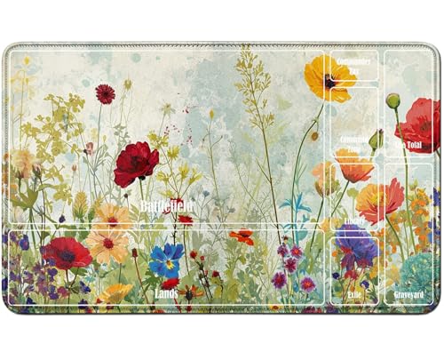 RWUTYTIUL Spielmatte für MTG TCG Karte, Computermatte, 61 x 35,6 cm, genähte Spielmatte für Kommandantenbrett, RPG, CCG, Magic The Gathering-Spiel, Spielmatte für von RWUTYTIUL