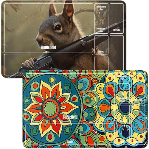 RWUTYTIUL Spielmatte für Mandarinen, MTG-Karte, Spielmatte und Eichhörnchen, 2-teiliges Set, 61 x 35,6 cm, genähte Spielmatte für Commander-Board, TCG, RPG, CCG, Spielmatte für Kartenspiel RWUTYTIUL Spielmatte für Mandarinen, MTG-Karte, Spielmatte und Eichhörnchen, 2-teiliges Set, 61 x 35,6 cm, genähte Spielmatte für Commander-Board, TCG, RPG, CCG, Spielmatte für Kartenspiel von RWUTYTIUL