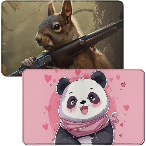 RWUTYTIUL Spielmatte für Pink Panda MTG Karte, Spielmatte und Eichhörnchen, 2-teiliges Set, 61 x 35,6 cm, genähte Spielmatte für Commander-Board, TCG, RPG, CCG, Spielmatte für Kartenspiel RWUTYTIUL Spielmatte für Pink Panda MTG Karte, Spielmatte und Eichhörnchen, 2-teiliges Set, 61 x 35,6 cm, genähte Spielmatte für Commander-Board, TCG, RPG, CCG, Spielmatte für Kartenspiel von RWUTYTIUL