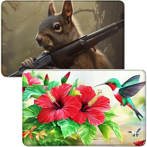RWUTYTIUL Spielmatte für Trompete, Blume, Vogel, MTG, Spielmatte und Eichhörnchen, Spielmatte, Schreibtischunterlage, 2-teiliges Set, 61 x 35,6 cm, genähte Spielmatte für Commander-Board, TCG, RPG RWUTYTIUL Spielmatte für Trompete, Blume, Vogel, MTG, Spielmatte und Eichhörnchen, Spielmatte, Schreibtischunterlage, 2-teiliges Set, 61 x 35,6 cm, genähte Spielmatte für Commander-Board, TCG, RPG von RWUTYTIUL