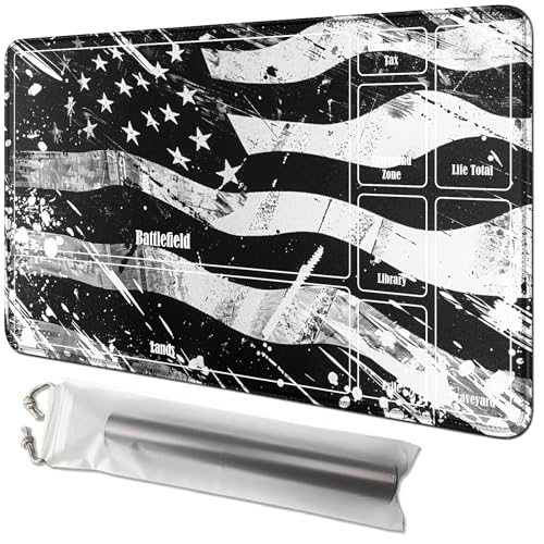RWUTYTIUL Spielmatte mit Vintage-Flagge, 61 x 35,6 cm, mit Tube-Tasche, Kartenspiel, Spielmatte mit Zonen, Kommandantendeckbrett, MTG, RPG, CCG, TCG, Kartenspiel, Schreibtischmatten für Anfänger RWUTYTIUL Spielmatte mit Vintage-Flagge, 61 x 35,6 cm, mit Tube-Tasche, Kartenspiel, Spielmatte mit Zonen, Kommandantendeckbrett, MTG, RPG, CCG, TCG, Kartenspiel, Schreibtischmatten für Anfänger von RWUTYTIUL