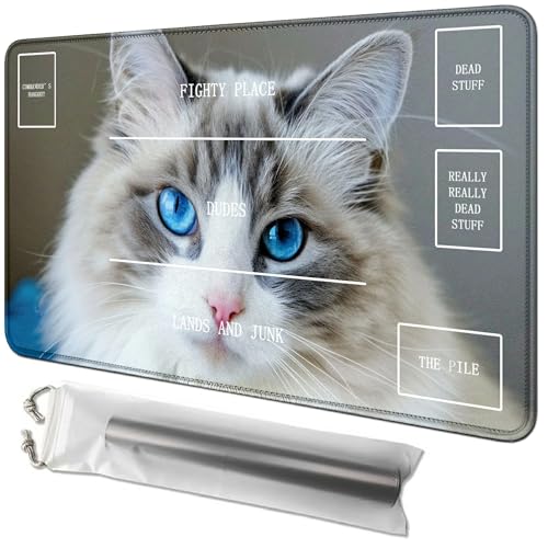 RWUTYTIUL Spielmatte mit blauen Augen, 61 x 35,6 cm, mit Tube-Tasche, Kartenspiel, Spielmatte mit Zonen, Kommandantendeckbrett, MTG, RPG, CCG, TCG, Kartenspiel, Schreibtischunterlage für Anfänger RWUTYTIUL Spielmatte mit blauen Augen, 61 x 35,6 cm, mit Tube-Tasche, Kartenspiel, Spielmatte mit Zonen, Kommandantendeckbrett, MTG, RPG, CCG, TCG, Kartenspiel, Schreibtischunterlage für Anfänger von RWUTYTIUL