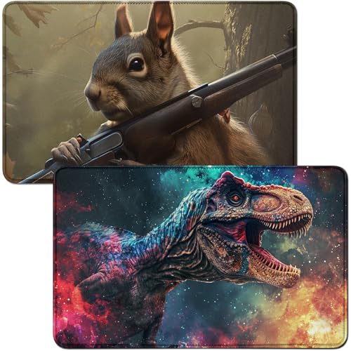 RWUTYTIUL Spielmatte und Eichhörnchen, Spielmatte, Schreibtischmatten, 2-teiliges Set, 61 x 35,6 cm, genähte Spielmatte für Commander-Board, TCG, RPG, CCG, Spielmatte für Kartenspiel, Spielzubehör RWUTYTIUL Spielmatte und Eichhörnchen, Spielmatte, Schreibtischmatten, 2-teiliges Set, 61 x 35,6 cm, genähte Spielmatte für Commander-Board, TCG, RPG, CCG, Spielmatte für Kartenspiel, Spielzubehör von RWUTYTIUL