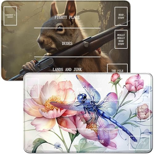 RWUTYTIUL Spielmatte und Eichhörnchen, Spielmatte, Schreibtischunterlage, 2-teiliges Set, 61 x 35,6 cm, genähte Spielmatte für Commander-Board, TCG, RPG, CCG, Spielmatte für Kartenspiel, Spielzubehör RWUTYTIUL Spielmatte und Eichhörnchen, Spielmatte, Schreibtischunterlage, 2-teiliges Set, 61 x 35,6 cm, genähte Spielmatte für Commander-Board, TCG, RPG, CCG, Spielmatte für Kartenspiel, Spielzubehör von RWUTYTIUL
