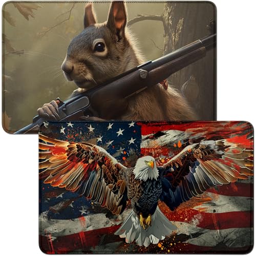 RWUTYTIUL Spielmatte und Eichhörnchen mit Adlermotiv, 2-teiliges Set, 61 x 35,6 cm, genähte Spielmatte für Commander-Board, TCG, RPG, CCG, Spielmatte für Kartenspiel, Spielzubehör RWUTYTIUL Spielmatte und Eichhörnchen mit Adlermotiv, 2-teiliges Set, 61 x 35,6 cm, genähte Spielmatte für Commander-Board, TCG, RPG, CCG, Spielmatte für Kartenspiel, Spielzubehör von RWUTYTIUL
