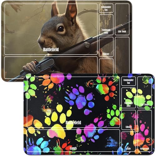 RWUTYTIUL Spielmatten für MTG-Karten und Eichhörnchen, 2 Stück, 61 x 35,6 cm, Genähte Spielmatte für Bedientafel, RPG-TCG, CCG, Spielmatte für Kartenspiele, Zone A RWUTYTIUL Spielmatten für MTG-Karten und Eichhörnchen, 2 Stück, 61 x 35,6 cm, Genähte Spielmatte für Bedientafel, RPG-TCG, CCG, Spielmatte für Kartenspiele, Zone A von RWUTYTIUL