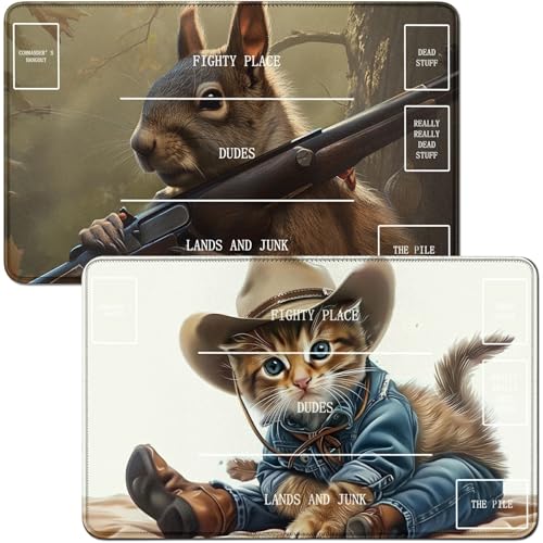 RWUTYTIUL Spielmatten für MTG-Karten und Eichhörnchen, 2 Stück, 61 x 35,6 cm, Genähte Spielmatte für Bedientafel, RPG TCG, Spielmatte für Kartenspiele, Zone B RWUTYTIUL Spielmatten für MTG-Karten und Eichhörnchen, 2 Stück, 61 x 35,6 cm, Genähte Spielmatte für Bedientafel, RPG TCG, Spielmatte für Kartenspiele, Zone B von RWUTYTIUL
