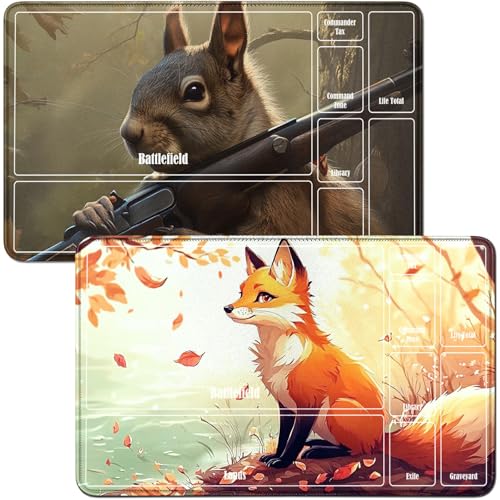 RWUTYTIUL Spielmatten für MTG-Karten und Eichhörnchen, 2 Stück, 61 x 35,6 cm, genähte Spielmatte für Sammelkartenspiel, RPG CCG, Spielmatte für Kartenspiele RWUTYTIUL Spielmatten für MTG-Karten und Eichhörnchen, 2 Stück, 61 x 35,6 cm, genähte Spielmatte für Sammelkartenspiel, RPG CCG, Spielmatte für Kartenspiele von RWUTYTIUL