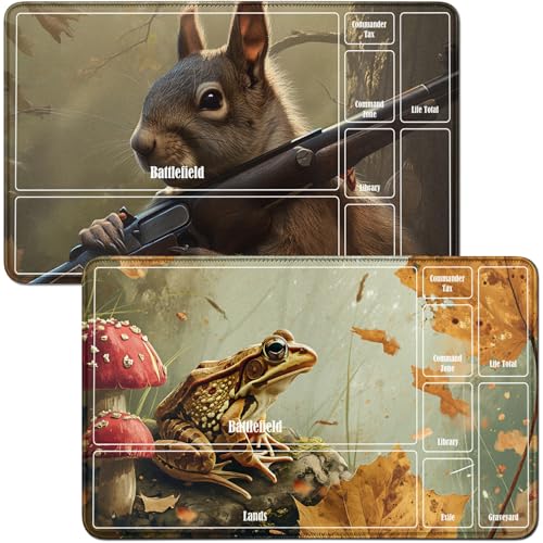 RWUTYTIUL Spielmatten für MTG-Karten und Eichhörnchen, 61 x 35,6 cm, genähte Spielmatte für TCG RPG CCG-Kommandantenbrett, 2 Stück RWUTYTIUL Spielmatten für MTG-Karten und Eichhörnchen, 61 x 35,6 cm, genähte Spielmatte für TCG RPG CCG-Kommandantenbrett, 2 Stück von RWUTYTIUL