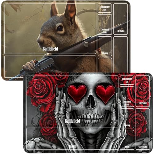 RWUTYTIUL Spielmatten für Mädchen, 2 Stück, 61 x 35,6 cm, Spielmatte für Spielfelder, Spielmatte für Spielkarten, RPG TCG, CCG, Spielmatte für Kartenspiele, Spiel-Zubehör von RWUTYTIUL