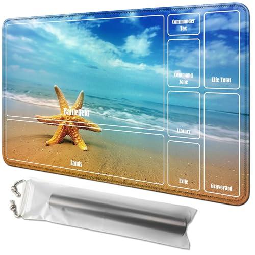 RWUTYTIUL Strandkarten-Spielmatte, 61 x 35,6 cm, mit Playmat-Tasche, Kartenspiel-Spielmatte mit Zonen, Kommandanten-Deckbrett, MTG, RPG, CCG, TCG, Kartenspiel, Schreibtischmatten für Anfänger RWUTYTIUL Strandkarten-Spielmatte, 61 x 35,6 cm, mit Playmat-Tasche, Kartenspiel-Spielmatte mit Zonen, Kommandanten-Deckbrett, MTG, RPG, CCG, TCG, Kartenspiel, Schreibtischmatten für Anfänger von RWUTYTIUL