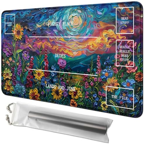 RWUTYTIUL Sunflower Card Playmat 61 x 35,6 cm mit Tube-Tasche, Kartenspielmatte mit Zonen, Commander-Deckbrett, MTG, RPG, CCG, TCG, Kartenspiel, Schreibtischunterlage für Anfänger RWUTYTIUL Sunflower Card Playmat 61 x 35,6 cm mit Tube-Tasche, Kartenspielmatte mit Zonen, Commander-Deckbrett, MTG, RPG, CCG, TCG, Kartenspiel, Schreibtischunterlage für Anfänger von RWUTYTIUL