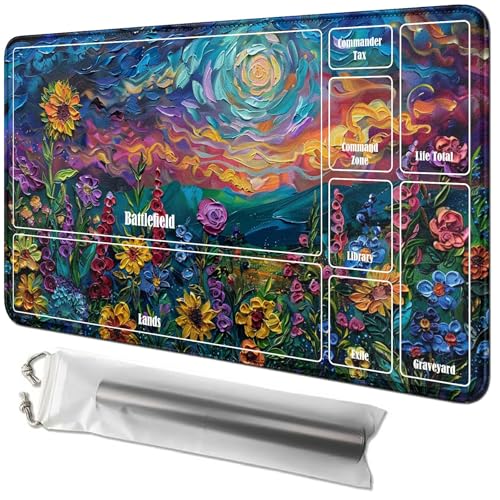 RWUTYTIUL Sunflower Kartenspielmatte, 61 x 35,6 cm, mit Tube-Tasche, Kartenspiel, Spielmatte mit Zonen, Commander-Deckbrett, MTG, RPG, CCG, TCG, Kartenspiel, Schreibtischmatten für Anfänger RWUTYTIUL Sunflower Kartenspielmatte, 61 x 35,6 cm, mit Tube-Tasche, Kartenspiel, Spielmatte mit Zonen, Commander-Deckbrett, MTG, RPG, CCG, TCG, Kartenspiel, Schreibtischmatten für Anfänger von RWUTYTIUL