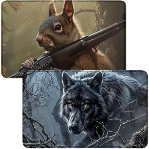RWUTYTIUL Timber Wolf MTG-Karten-Spielmatte und Eichhörnchen, Spielmatte, Schreibtischunterlagen, 2-teiliges Set, 61 x 35,6 cm, genähte Spielmatte für Commander-Board, TCG, RPG, CCG, Spielmatte für RWUTYTIUL Timber Wolf MTG-Karten-Spielmatte und Eichhörnchen, Spielmatte, Schreibtischunterlagen, 2-teiliges Set, 61 x 35,6 cm, genähte Spielmatte für Commander-Board, TCG, RPG, CCG, Spielmatte für von RWUTYTIUL