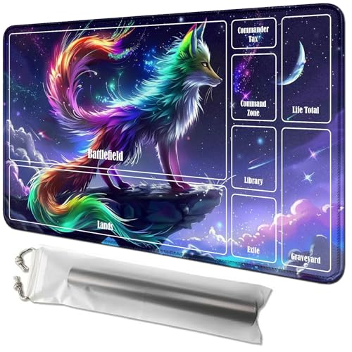 RWUTYTIUL Wolf-Karten-Spielmatte, 61 x 35,6 cm, mit Tube-Tasche, Kartenspielbrett mit Zonen, Commander-Deck, MTG, RPG, CCG, TCG, Kartenspiel, Schreibtischunterlage für Anfänger RWUTYTIUL Wolf-Karten-Spielmatte, 61 x 35,6 cm, mit Tube-Tasche, Kartenspielbrett mit Zonen, Commander-Deck, MTG, RPG, CCG, TCG, Kartenspiel, Schreibtischunterlage für Anfänger von RWUTYTIUL