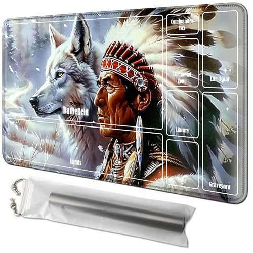 RWUTYTIUL Wolf Man Karten-Spielmatte, 61 x 35,6 cm, mit Tube-Tasche, Kartenspielmatte mit Zonen, Commander-Deckbrett, MTG, RPG, CCG, TCG, Kartenspiel, Schreibtischunterlage für Anfänger RWUTYTIUL Wolf Man Karten-Spielmatte, 61 x 35,6 cm, mit Tube-Tasche, Kartenspielmatte mit Zonen, Commander-Deckbrett, MTG, RPG, CCG, TCG, Kartenspiel, Schreibtischunterlage für Anfänger von RWUTYTIUL