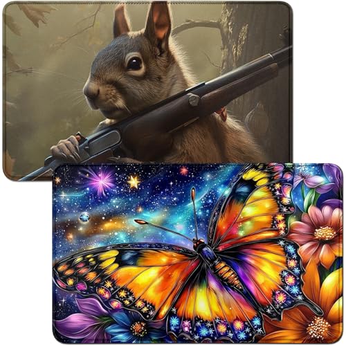 RWUTYTIUL for Artistic Butterfly MTG Card Playmat & Squirrels Playmat Desk Mats 2-teiliges Set, 61 x 35,6 cm, genähte Spielmatte für Commander-Board, TCG, RPG, CCG, Spielmatte für Kartenspiel RWUTYTIUL for Artistic Butterfly MTG Card Playmat & Squirrels Playmat Desk Mats 2-teiliges Set, 61 x 35,6 cm, genähte Spielmatte für Commander-Board, TCG, RPG, CCG, Spielmatte für Kartenspiel von RWUTYTIUL