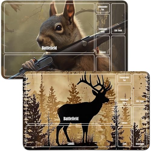 RWUTYTIUL for Forest Black Deer MTG Card Playmat & Squirrels Playmat Desk Mats 2-teiliges Set, 61 x 35,6 cm, genähte Spielmatte für Commander-Board, TCG, RPG, CCG, Spielmatte für Kartenspiel RWUTYTIUL for Forest Black Deer MTG Card Playmat & Squirrels Playmat Desk Mats 2-teiliges Set, 61 x 35,6 cm, genähte Spielmatte für Commander-Board, TCG, RPG, CCG, Spielmatte für Kartenspiel von RWUTYTIUL